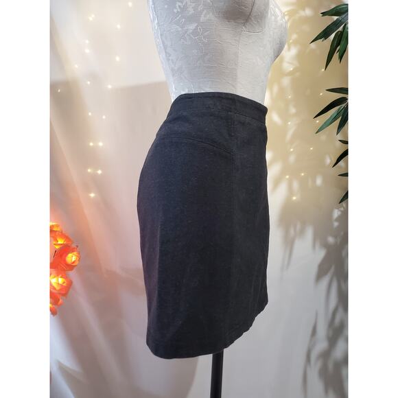 Vince Stretchy Denim Charcoal Dark Gray Mini Skirt Women's Size 6 Classic A Line - Picture 6 of 12